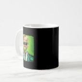 Trump Blowing Bubble Gum St. Patrick's Day Green S Kaffeetasse (Vorderseite Links)