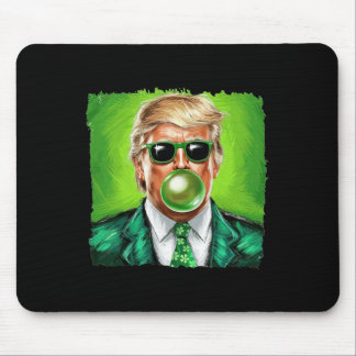 Trump Blowing Bubble Gum St. Patrick's Day Green S Mousepad