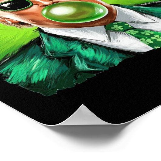 Trump Blowing Bubble Gum St. Patrick's Day Green S Poster (Ecke)