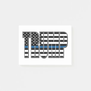 Trump-Blue-Line-Polizeiflagge Post-it Klebezettel