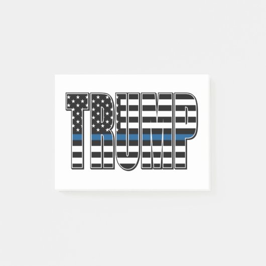 Trump-Blue-Line-Polizeiflagge Post-it Klebezettel (Vorderseite)