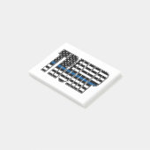 Trump-Blue-Line-Polizeiflagge Post-it Klebezettel (angewinkelt)