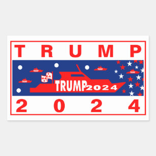 TRUMP-BOATER 2024 RECHTECKIGER AUFKLEBER