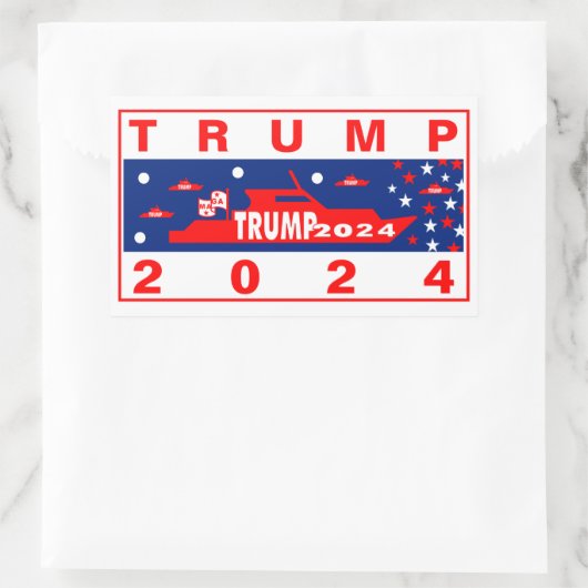TRUMP-BOATER 2024 RECHTECKIGER AUFKLEBER (Tasche)