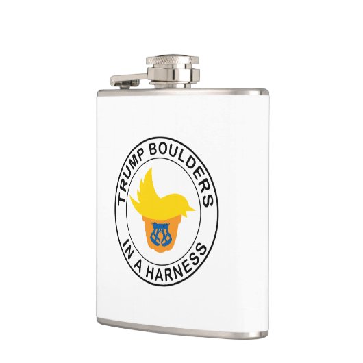 Trump-Boulder in einer Härte Flachmann (Links)