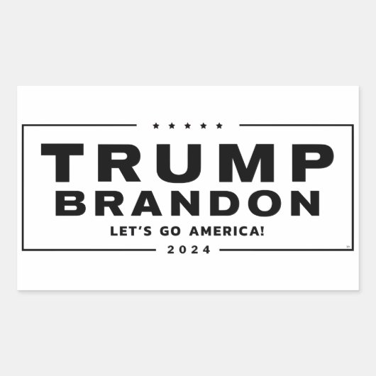 Trump Brandon 2024™-Wählkleber (schwarz) Rechteckiger Aufkleber (Vorderseite)