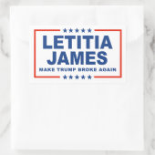 Trump Broke wieder - Letitia James Rechteckiger Aufkleber (Tasche)