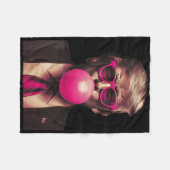 Trump Bubble Gum Funny Fleecedecke (Vorderseite (Horizontal))