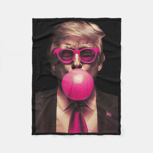Trump Bubble Gum Funny Fleecedecke (Vorderseite)