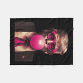Trump Bubble Gum Funny Fleecedecke (Vorderseite (Horizontal))