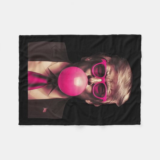 Trump Bubble Gum Funny Fleecedecke (Vorderseite (Horizontal))