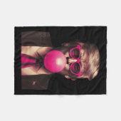Trump Bubble Gum Funny Fleecedecke (Vorderseite (Horizontal))