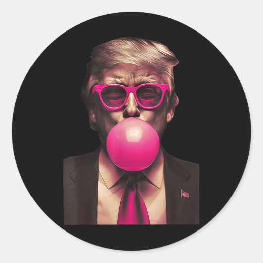 Trump Bubble Gum Funny Runder Aufkleber (Vorderseite)