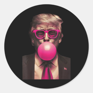 Trump Bubble Gum Funny Runder Aufkleber