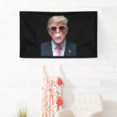 Trump Bubble Gum Pink Funny US Präsident Banner (Insitu)