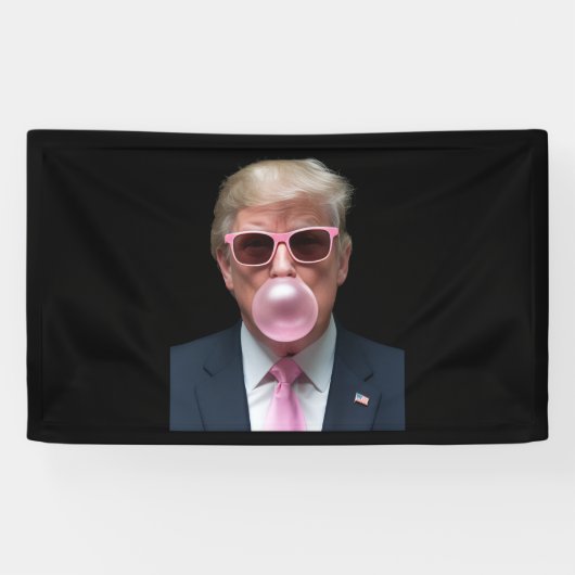 Trump Bubble Gum Pink Funny US Präsident Banner (Horizontal)