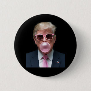 Trump Bubble Gum Pink Lustiger USA Präsident Button