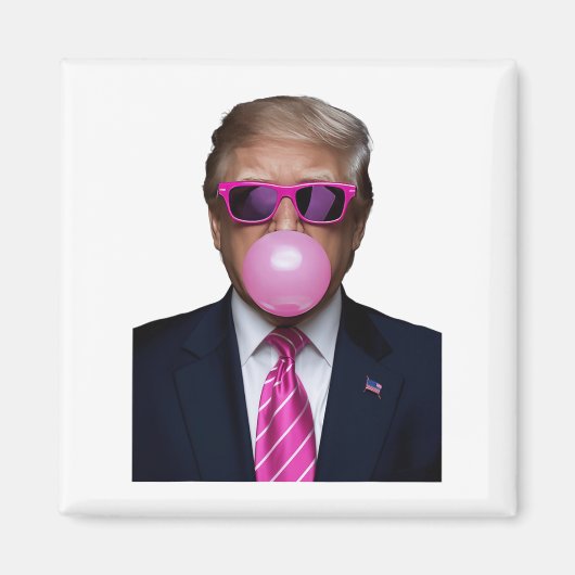 Trump Bubble Gum Pink Magnet (Vorne)