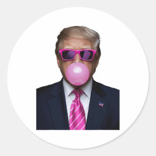 Trump Bubble Gum Pink Runder Aufkleber