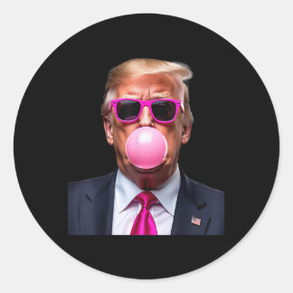 Trump Bubble Gum Pink Runder Aufkleber