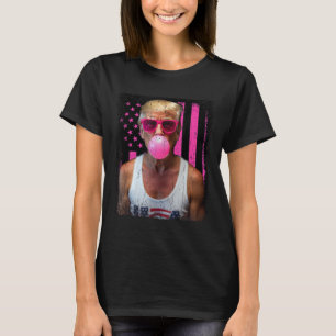 Trump Bubble Gum Pink Sungles Usa Flag Funny T-Shirt