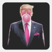 Trump Bubble Gum Quadratischer Aufkleber (Vorderseite)