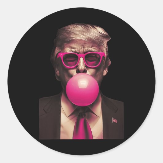 Trump Bubble Gum Runder Aufkleber (Vorderseite)