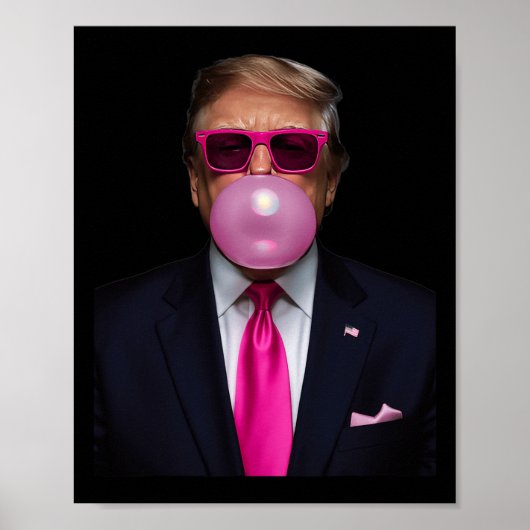 Trump Bubble Gum Shirt 2024 Abstimmung Präsident F Poster (Vorne)