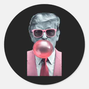 Trump Bubble Gum Yum 1 Runder Aufkleber