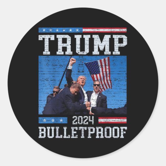 Trump: Bulletproof Fight Legend Donald Trump 2 Runder Aufkleber (Vorderseite)