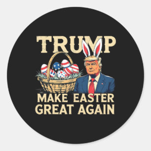 Trump Bunny macht Ostern wieder großartig Lustiges Runder Aufkleber