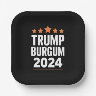 Trump Burgum für Präsident 2024 USA-Wahl Pappteller