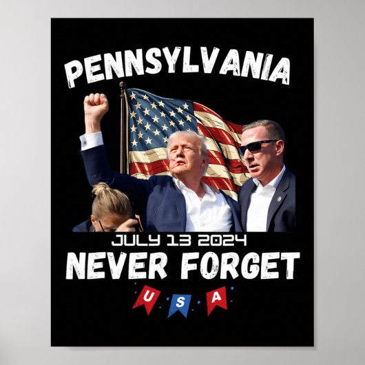 Trump Butler Pennsylvania Vergiss nie Poster (Vorne)