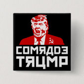 Trump Button: "COMRADE TRUMP" (schwarz) Button (Vorderseite)