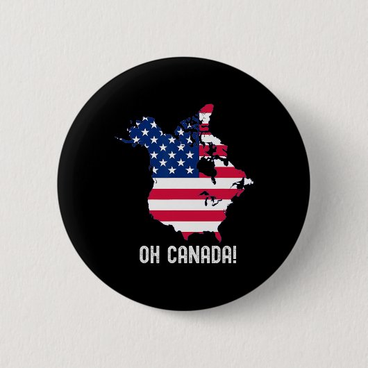 Trump Canada USA 51. Staat Map American Flag Button (Vorderseite)