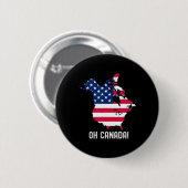 Trump Canada USA 51. Staat Map American Flag Button (Vorne & Hinten)