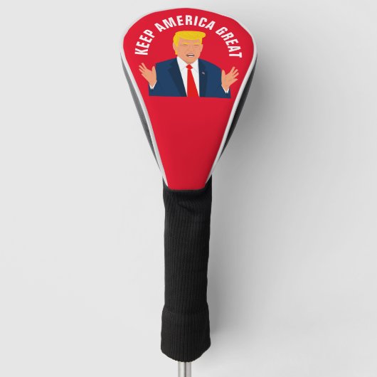 Trump Cartoon Behalte Amerika Große Abdeckung für Golf Headcover (Vorderseite)
