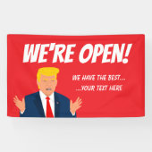 Trump-Cartoon - Eröffnung der Zollwerbung Banner (Horizontal)