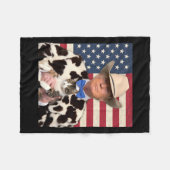 Trump Cat Shirt Funny Cowboy Donald Trump 2024 Ame Fleecedecke (Vorderseite (Horizontal))