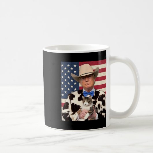 Trump Cat Shirt Funny Cowboy Donald Trump 2024 Ame Kaffeetasse (Rechts)