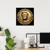TRUMP CGI Collectible Gold Art Coin Doubloon Poster (Heimbüro)