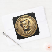 TRUMP CGI Collectible Gold Art Coin Doubloon Quadratischer Aufkleber (Umschlag)