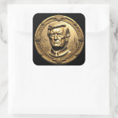 TRUMP CGI Collectible Gold Art Coin Doubloon Quadratischer Aufkleber (Tasche)