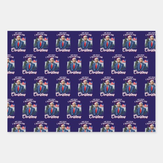 Trump Christmas Blue Geschenkpapier Set (Vorderseite 2)