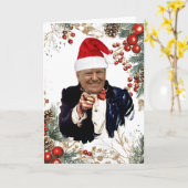 Trump Christmas Poinsettias & Berries Karte (Gelbe Blume)