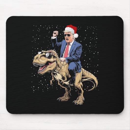 Trump Christmas Shirt Xmas T Rex Funny Trump Dinos Mousepad (Vorne)