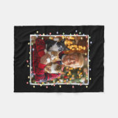 Trump Christmas Sweater Cat Hund Eichhörnchen Päps Fleecedecke (Vorderseite (Horizontal))