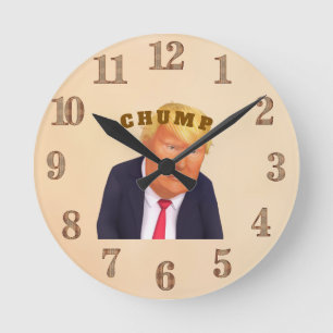 Trump/Chump-Uhr Runde Wanduhr