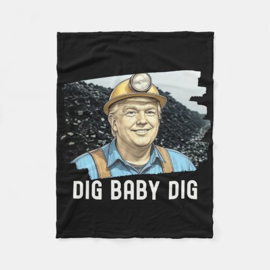 Trump Coalminer Dig Ba Fleecedecke (Vorderseite)