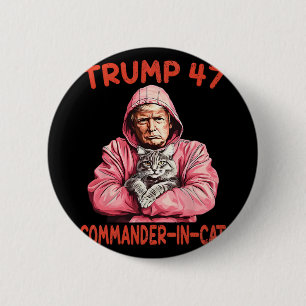 Trump Commander bei Cat Funny Cat und Trump Button